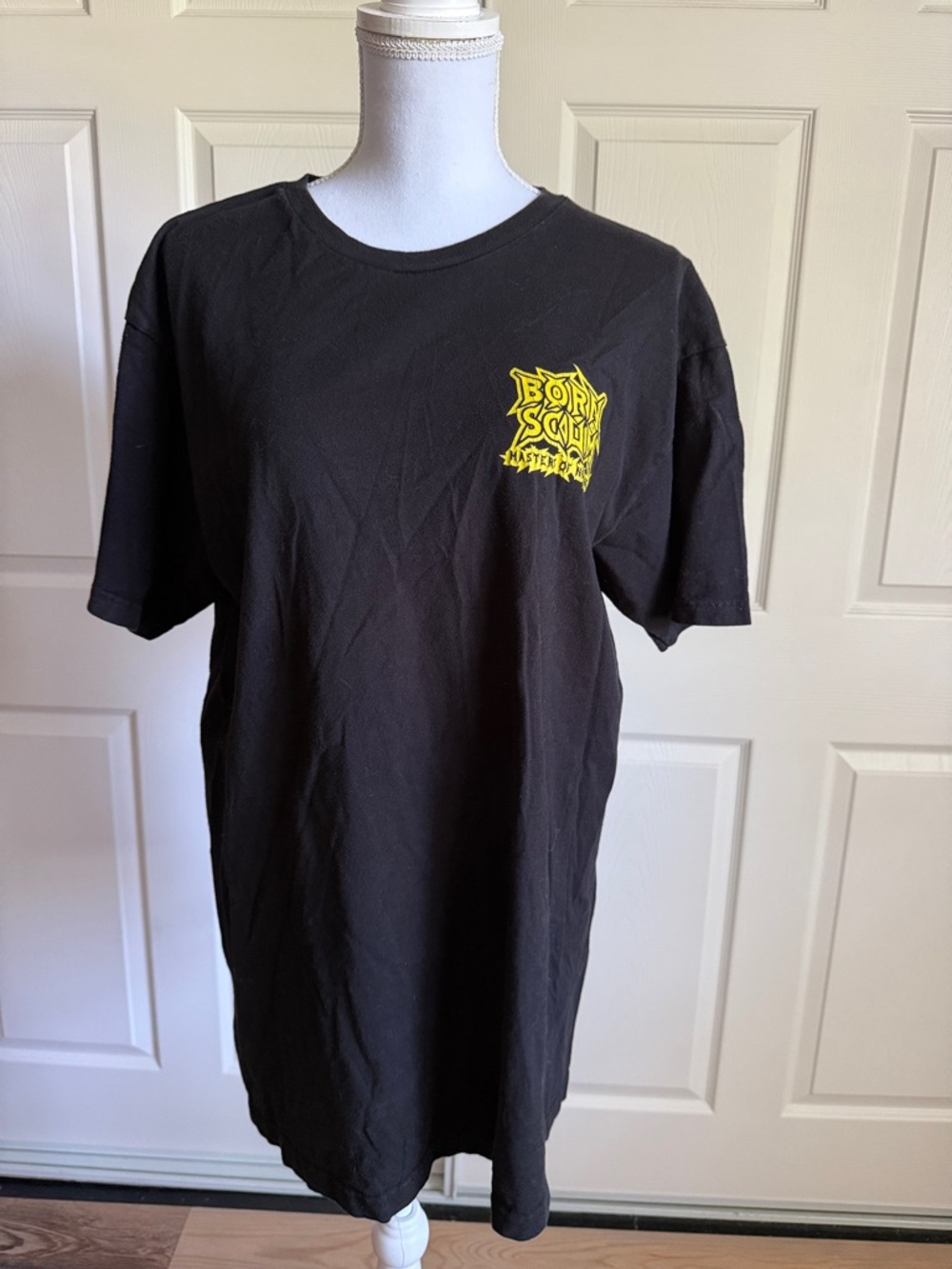Born Scum Short Sleeve Graphic Tee with Yellow Chest Logo